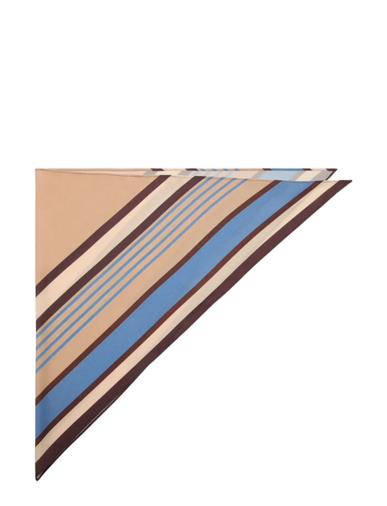 Mango Striped satin scarf - Tørklæder - MEDIUM BLUE / beige