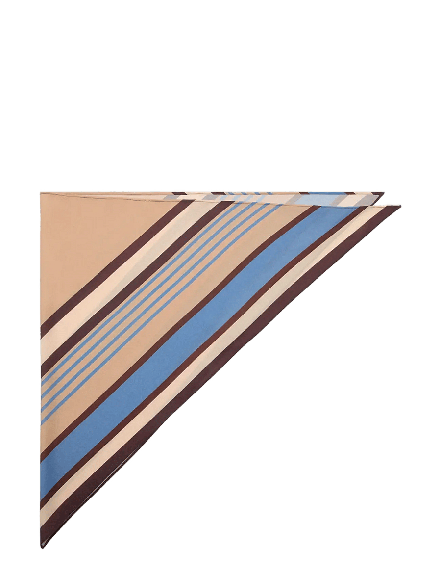 Mango - Striped satin scarf - tynde tørklæder - medium blue - 0