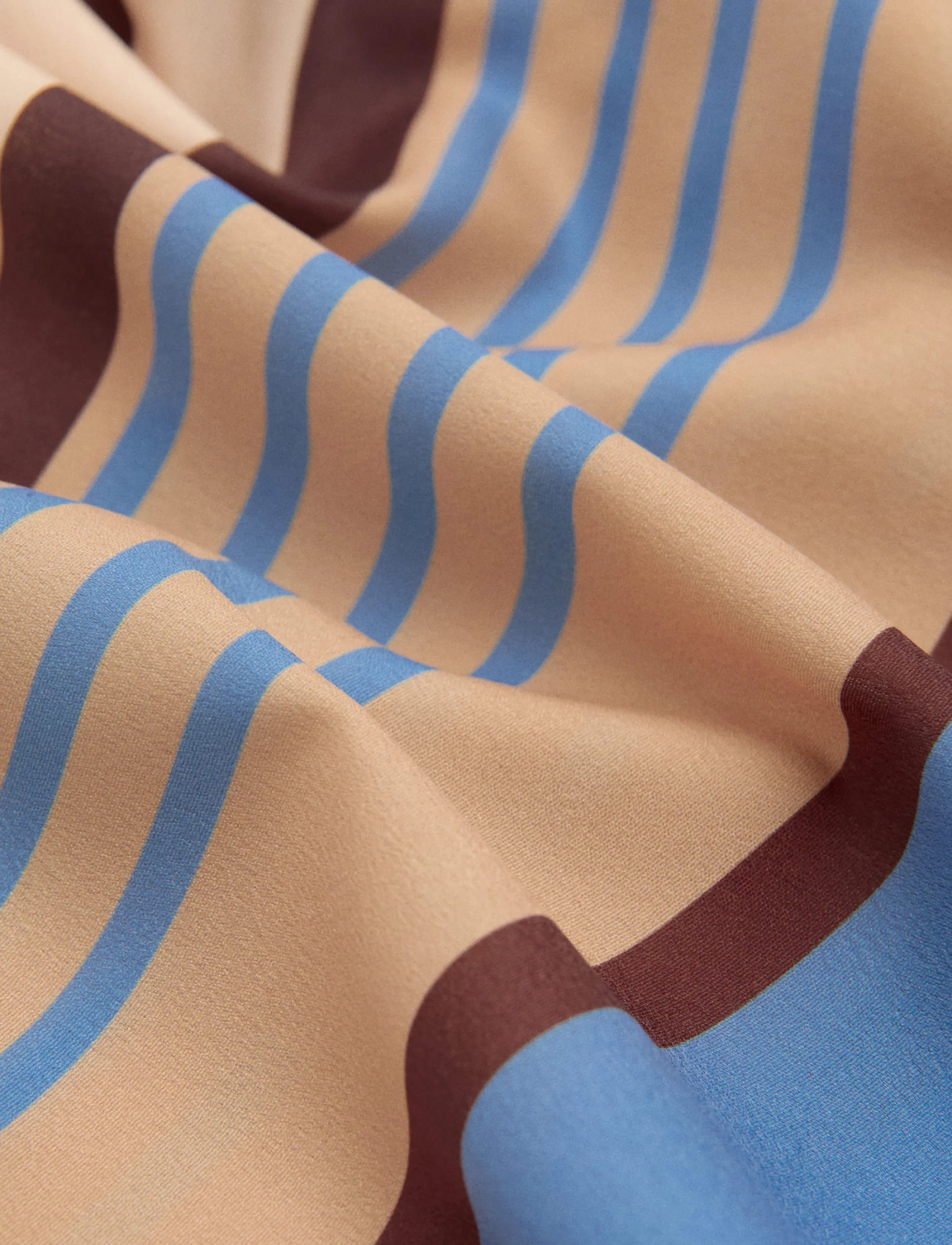Mango - Striped satin scarf - tynde tørklæder - medium blue - 1