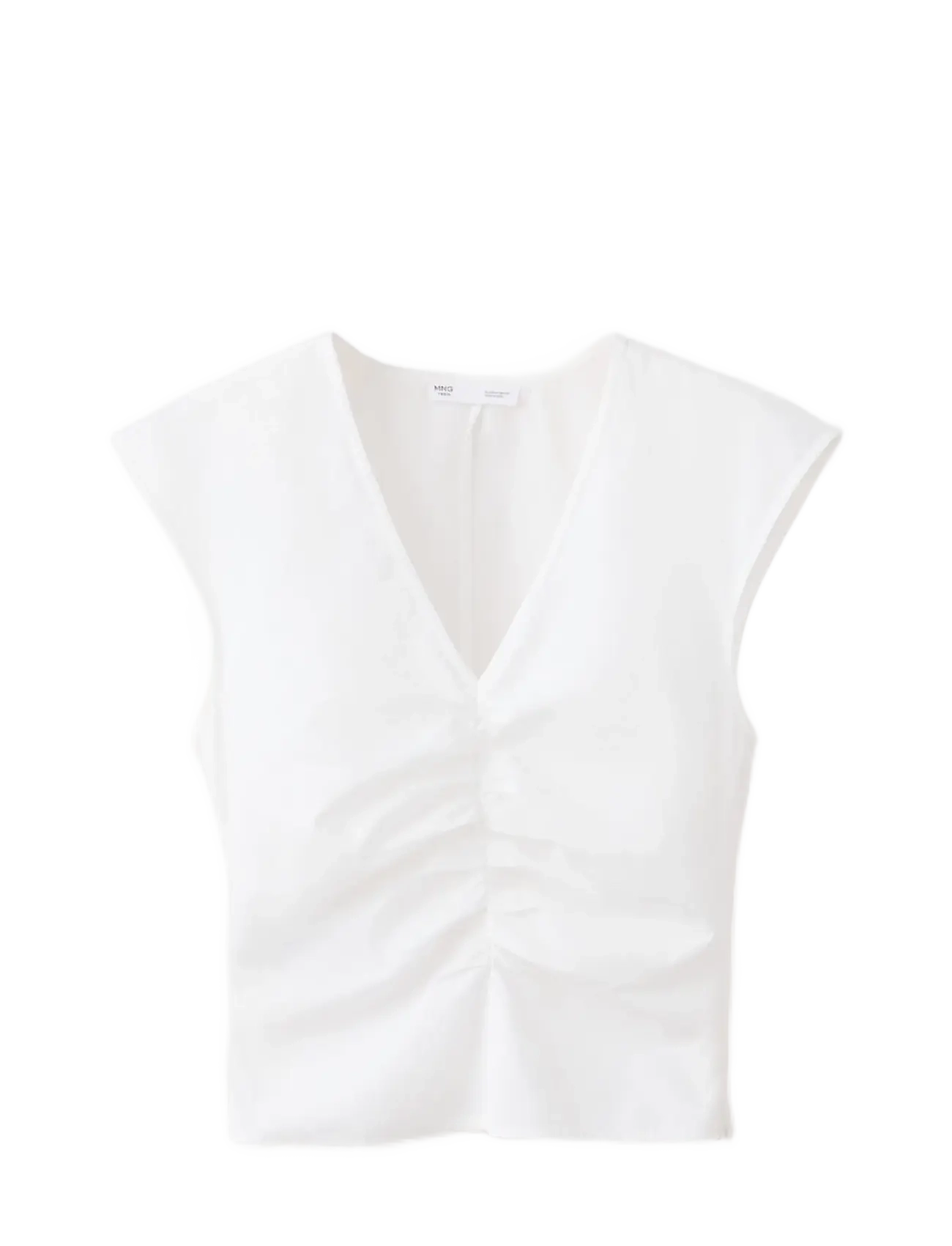 Mango - Gathered 100% cotton top - Ærmeløs undertrøje - natural white - 1