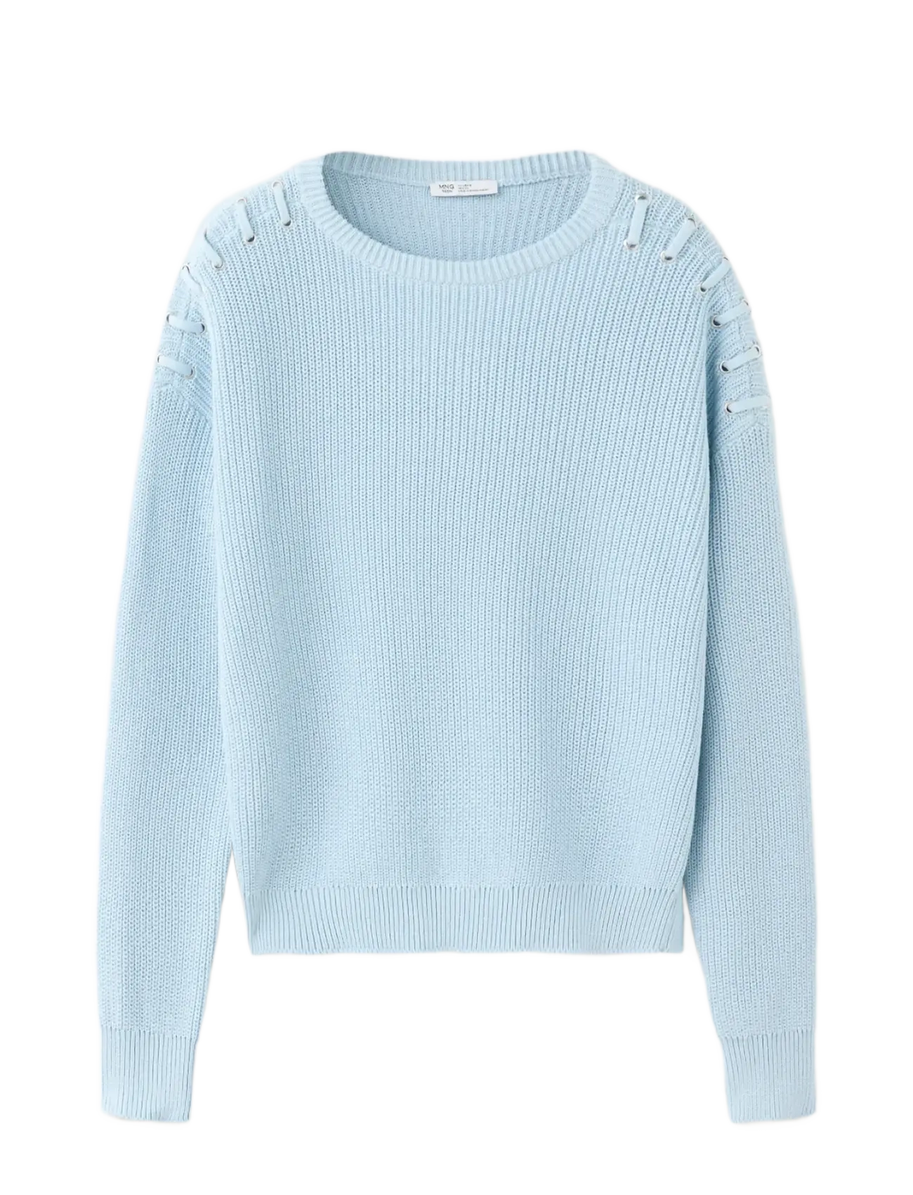 Mango - Cotton jersey with eyelet detail - trøjer - lt-pastel blue - 1