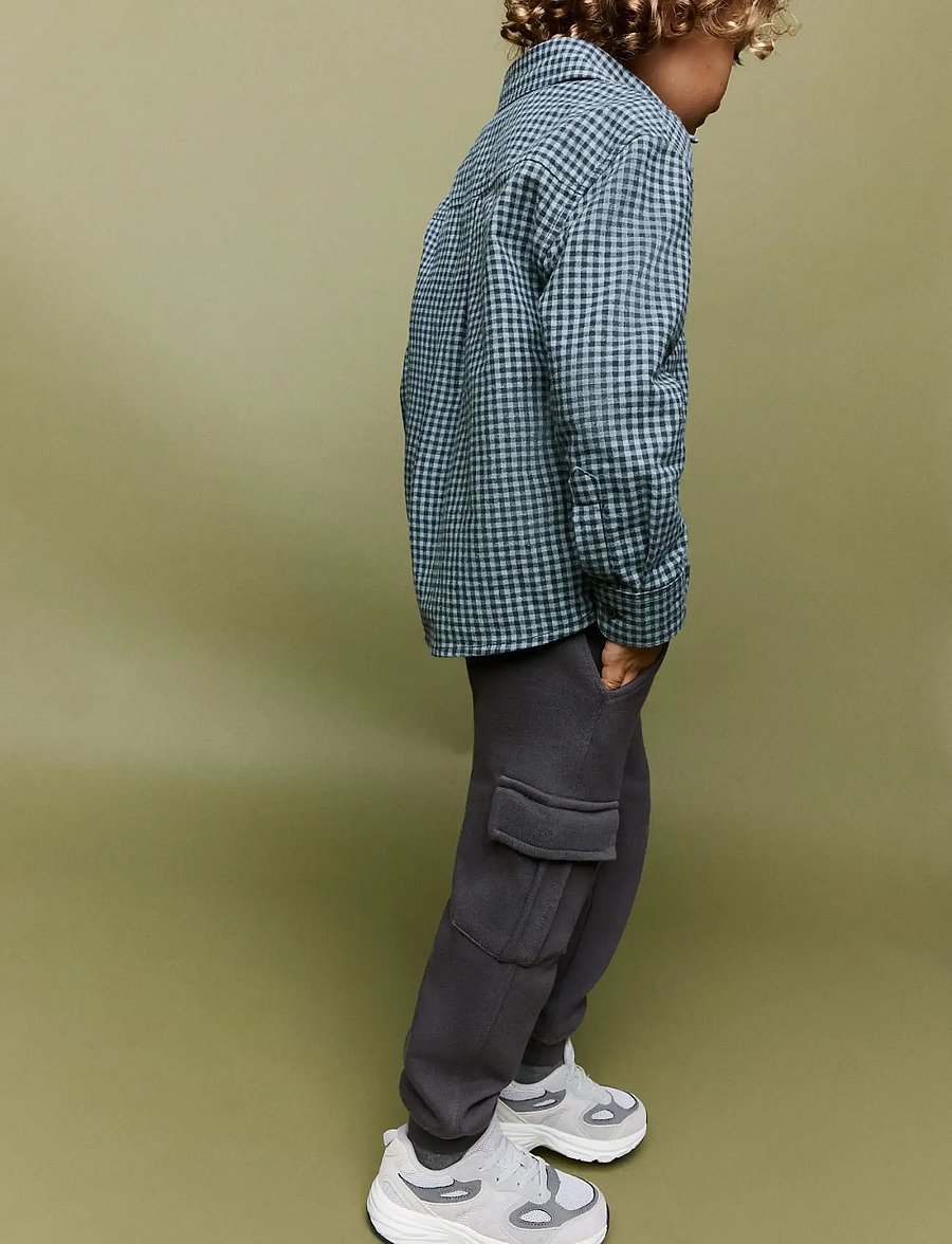 Mango - Cotton cargo trousers - cargobukser - charcoal - 0
