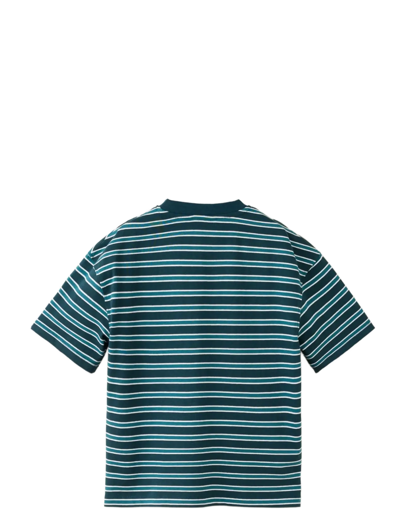 Mango - 100% cotton striped t-shirt - kortærmede t-shirts - green - 1