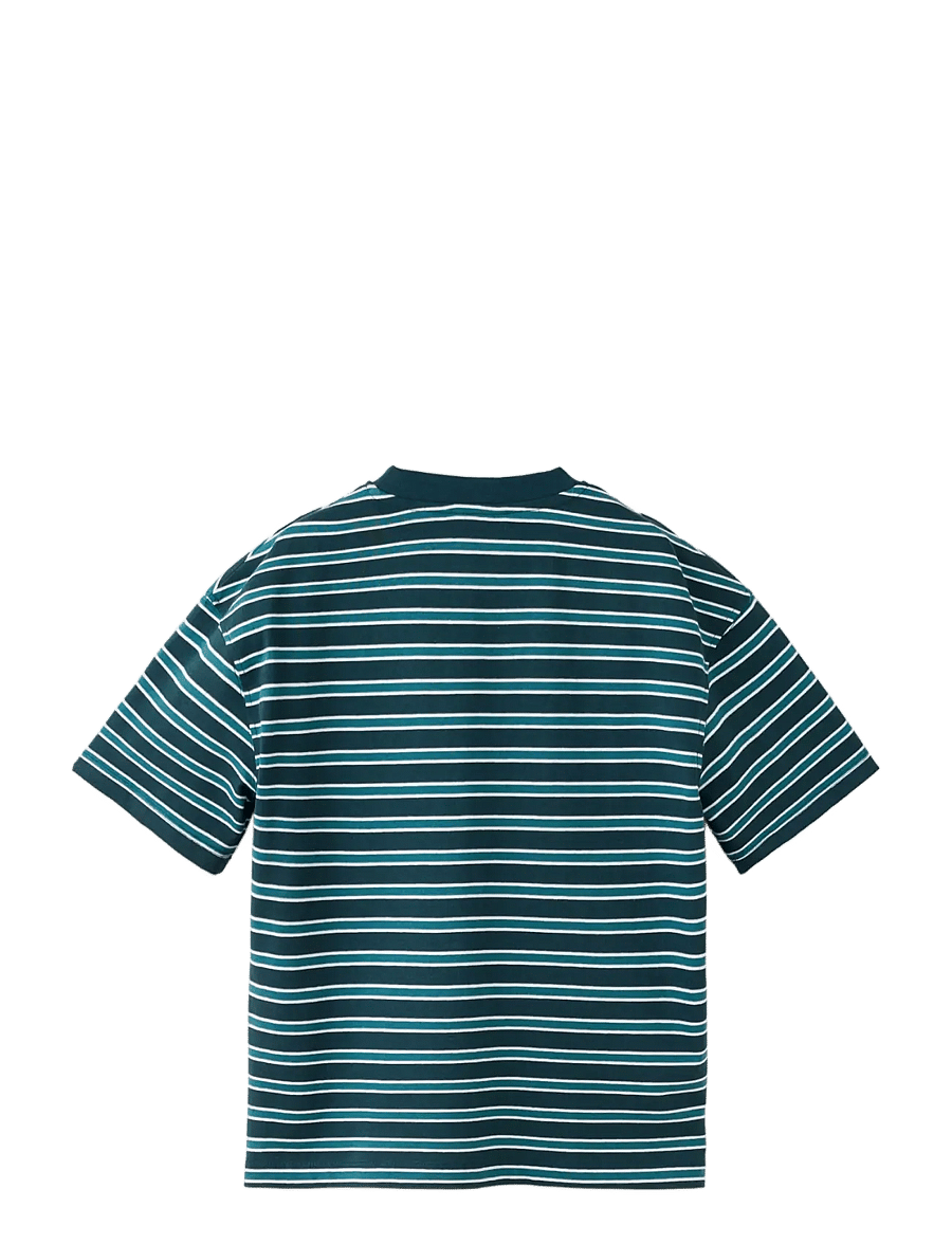 Mango - 100% cotton striped t-shirt - kortærmede t-shirts - green - 1