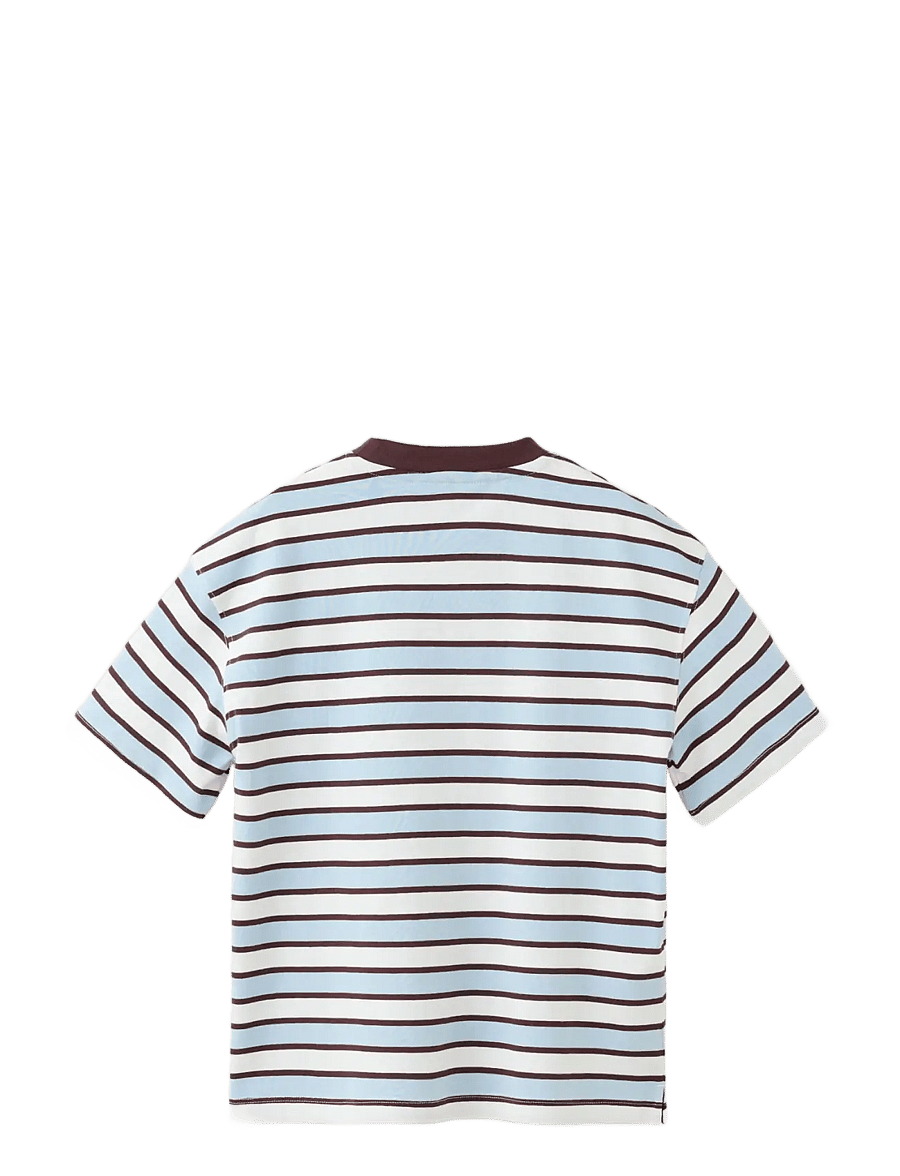 Mango - 100% cotton striped t-shirt - kortærmede t-shirts - lt-pastel blue - 1