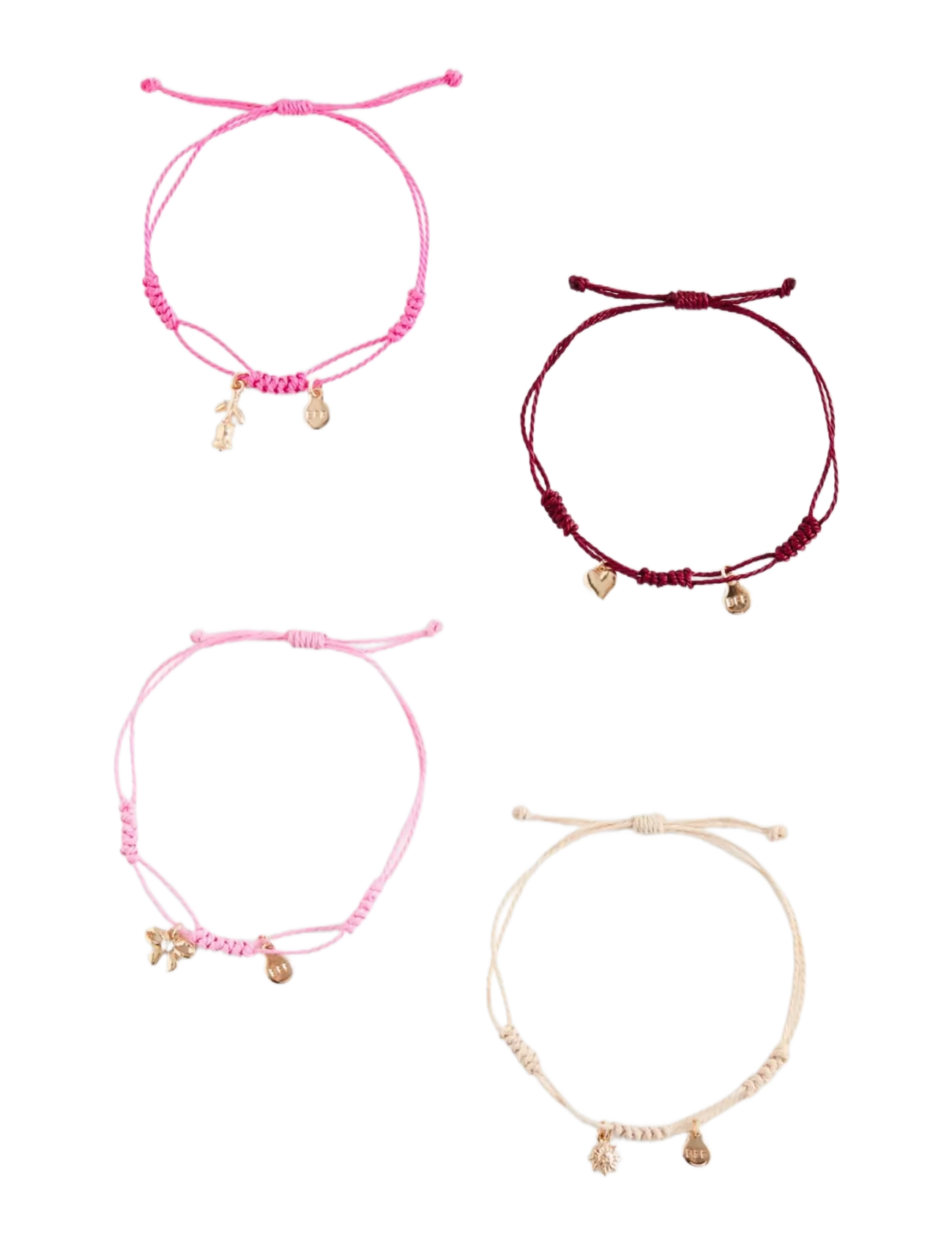 Mango Pack Of 4 Best Friends Bracelets, One Size, Kids Jewellery, Rosa - Kinder