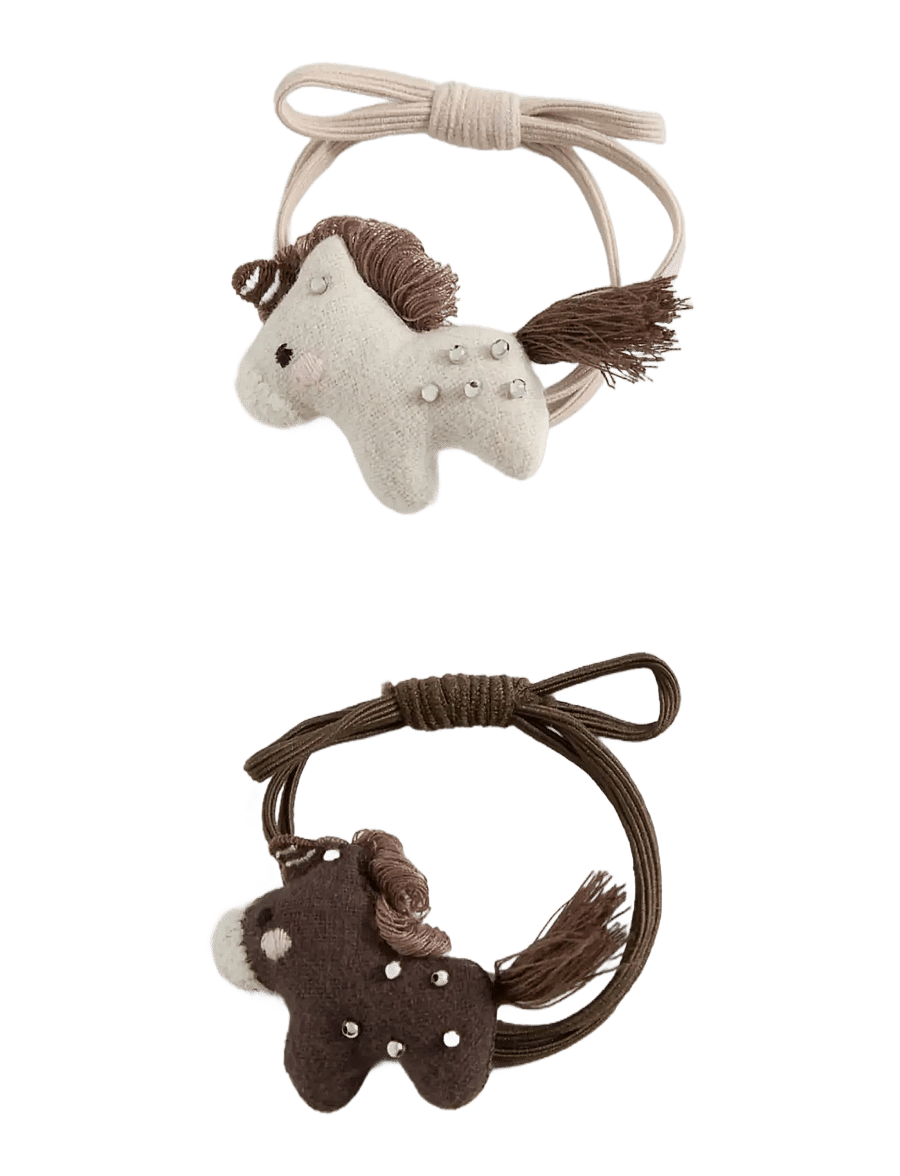 Mango - Pack of 2 hair bobbles - hårbånd og hårsnore - lt pastel brown - 0
