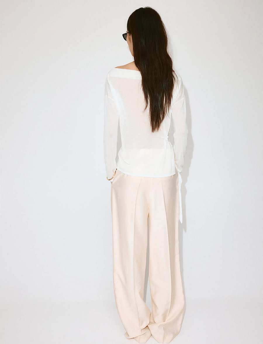 Mango - Fine knit bow jumper - striktrøjer - natural white - 2
