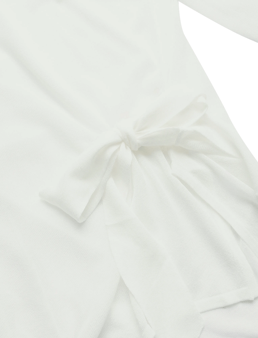 Mango - Fine knit bow jumper - stickade tröjor - natural white - 5