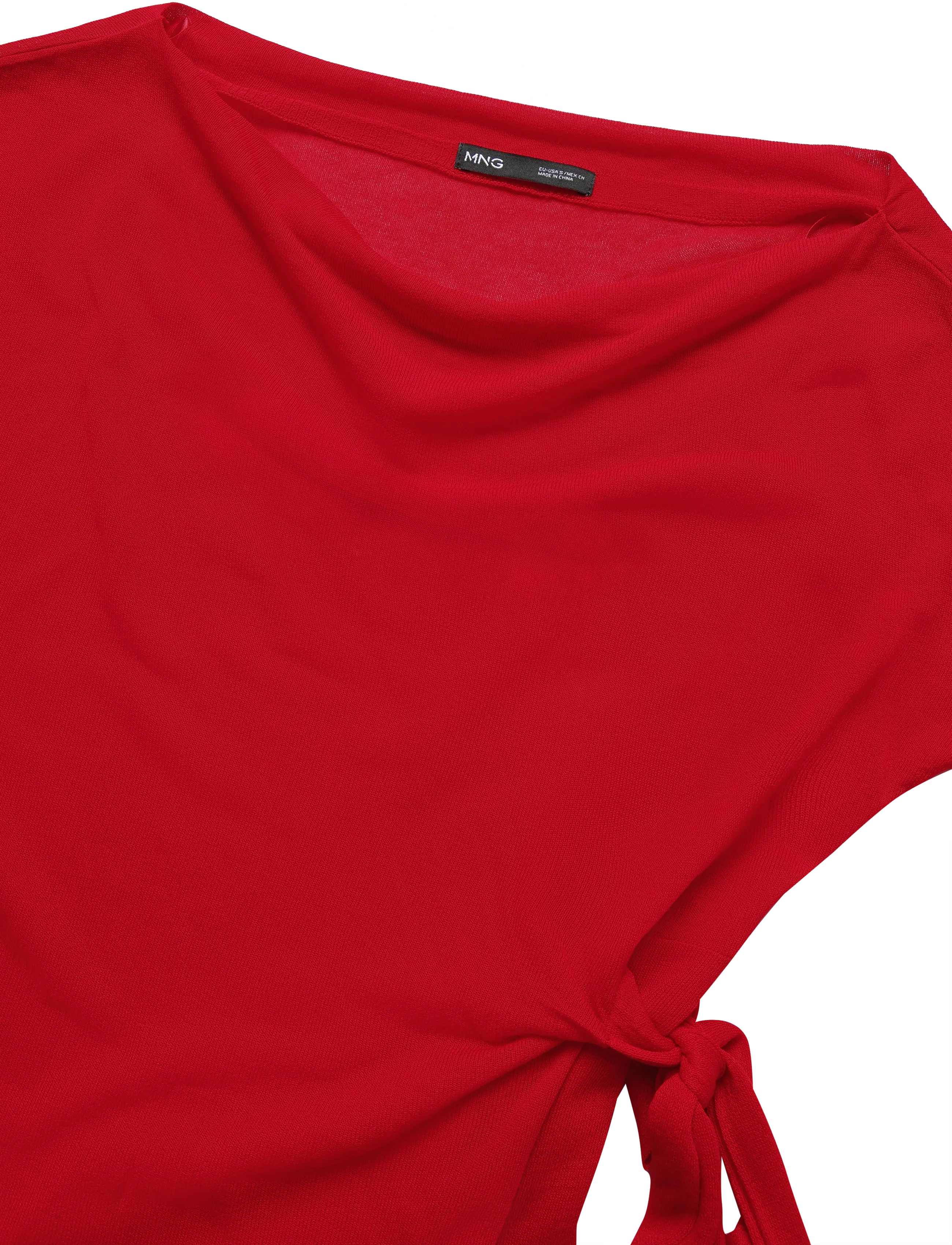 Mango - Fine knit bow jumper - striktrøjer - red - 2