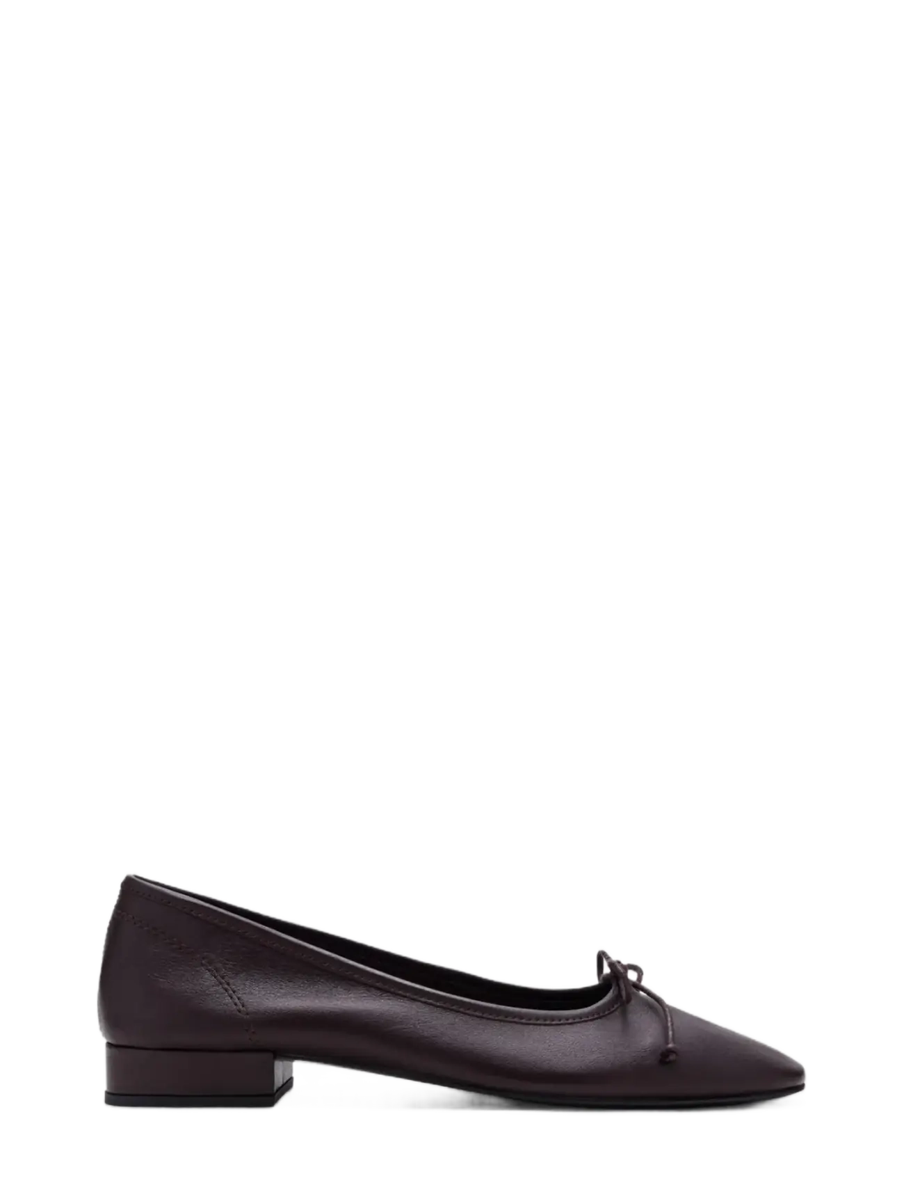Mango Heeled ballet flats with leather bow - Mors dag - DARK RED / burgundy