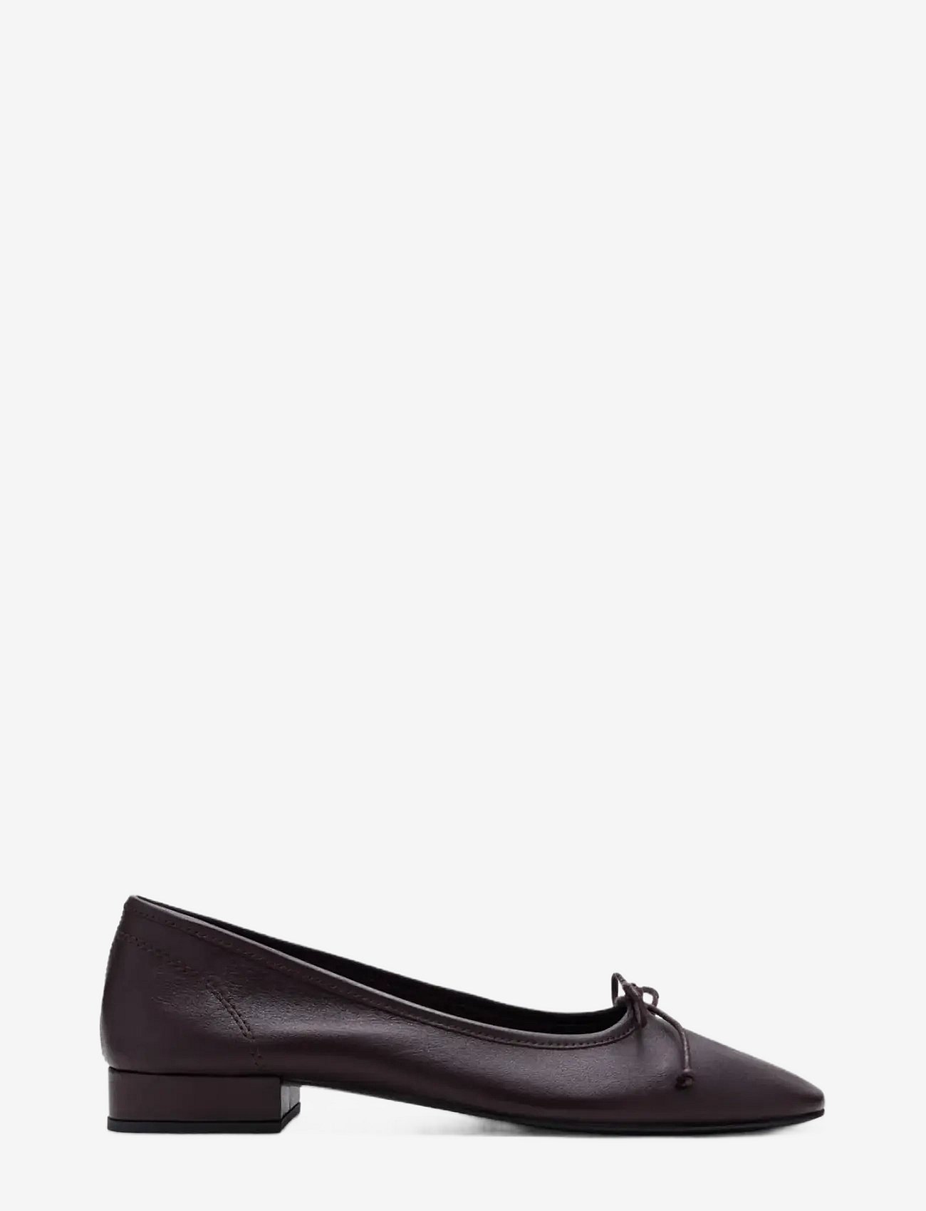 Mango Heeled Ballet Flats With Leather Bow - Burgundy - 38