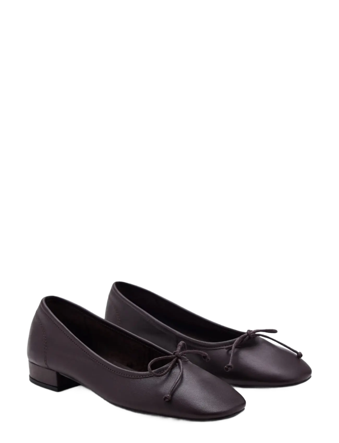 Mango - Heeled ballet flats with leather bow - særlige begivenheder - dark red - 1