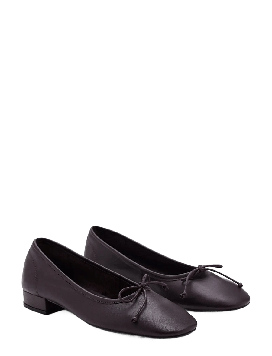Mango - Heeled ballet flats with leather bow - særlige begivenheder - dark red - 1