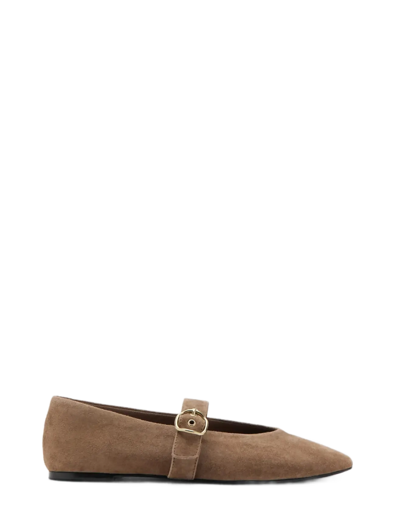 Mango Buckle suede ballerina - Mary Jane-sko - LT PASTEL BROWN / beige