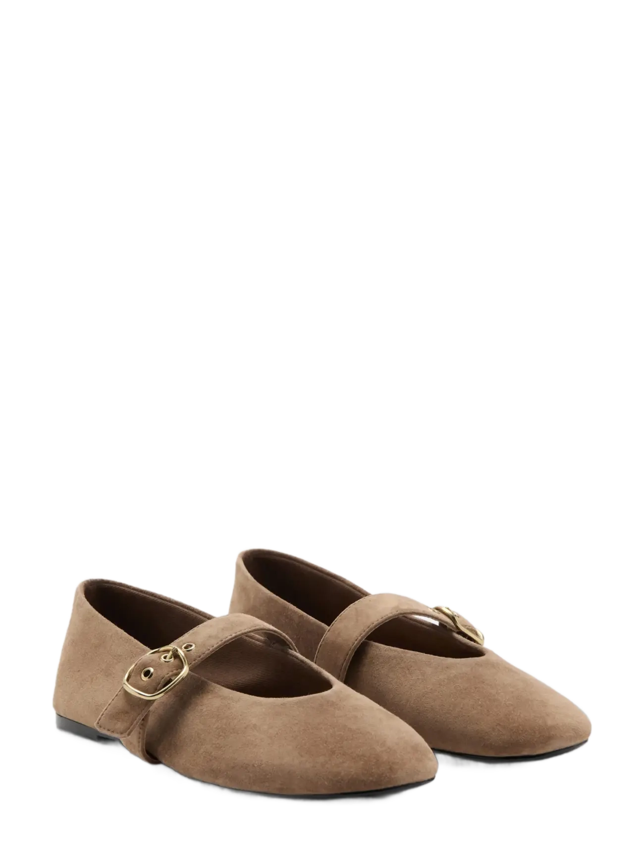 Mango - Buckle suede ballerina - særlige begivenheder - lt pastel brown - 1