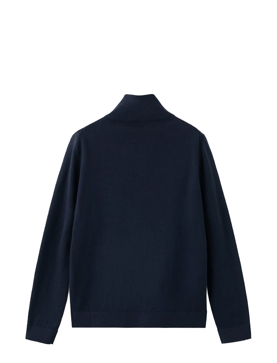 Mango - Knitted sweater with perkins neck - stickade tröjor - navy - 1