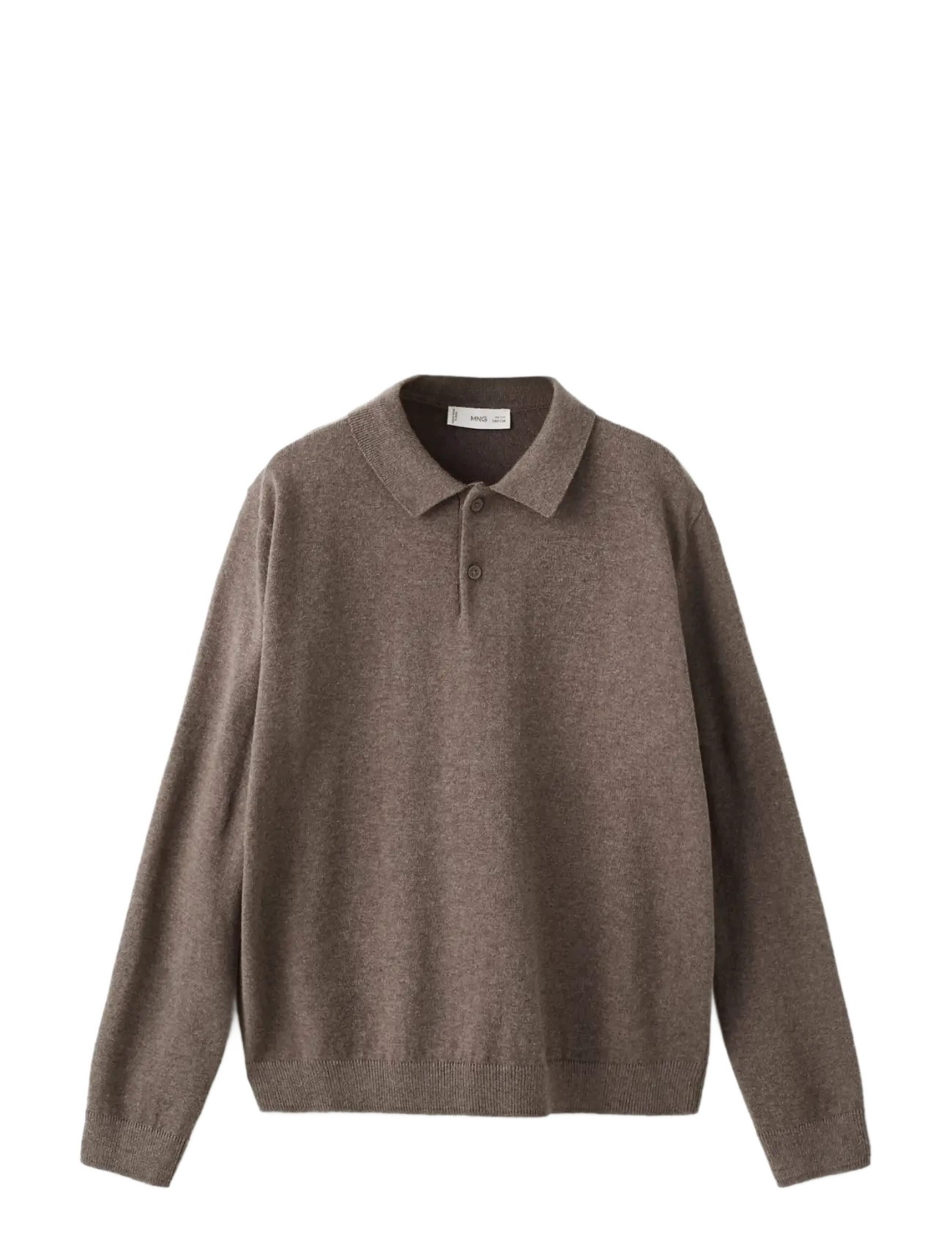 Mango Knitted polo-neck sweater - Långärmade pikéer - BROWN / brown