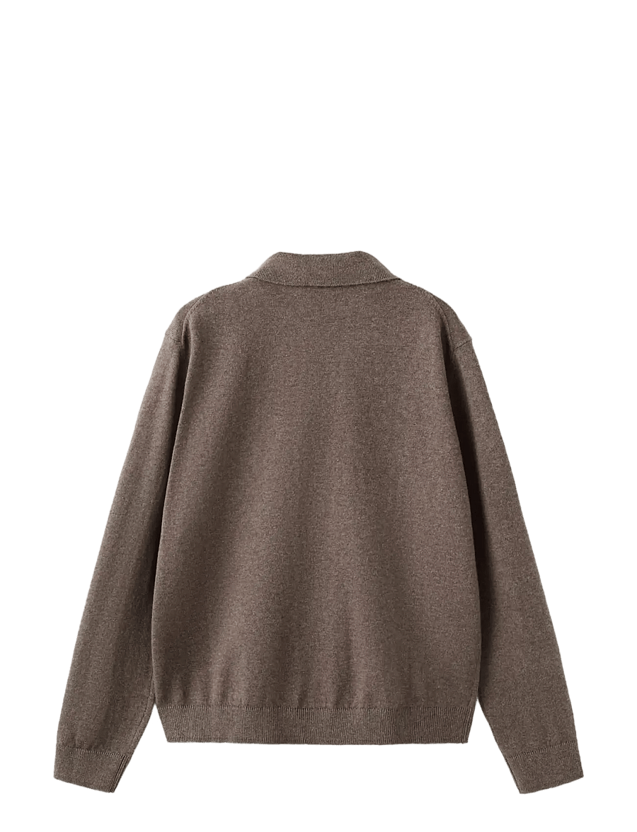 Mango - Knitted polo-neck sweater - langærmede poloer - brown - 1