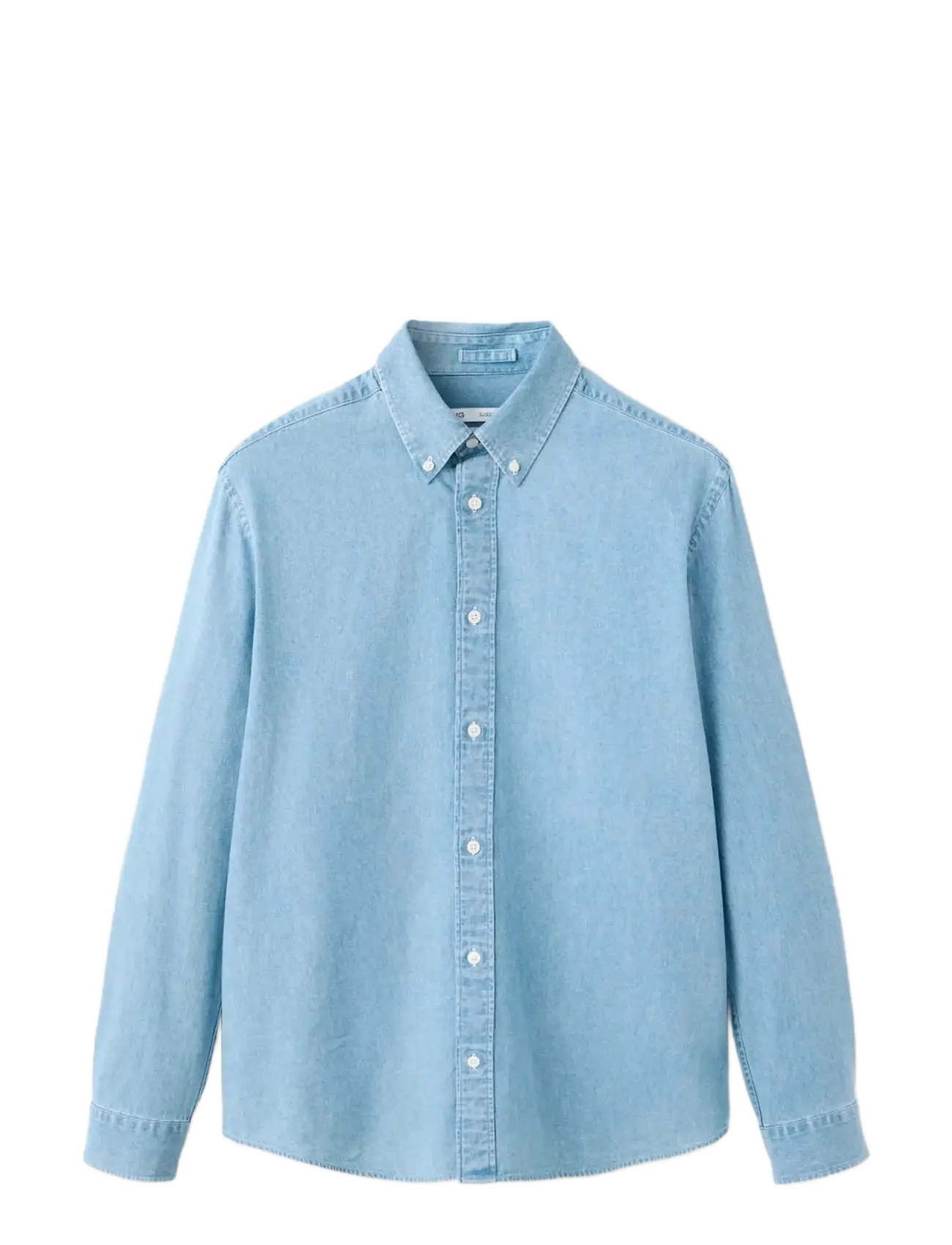 Mango - Regular fit denim shirt - denimskjorter - open blue - 1