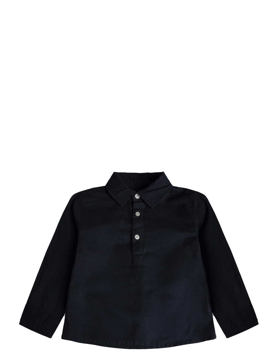 Mango - Cotton denim shirt - langærmede skjorter - navy - 0