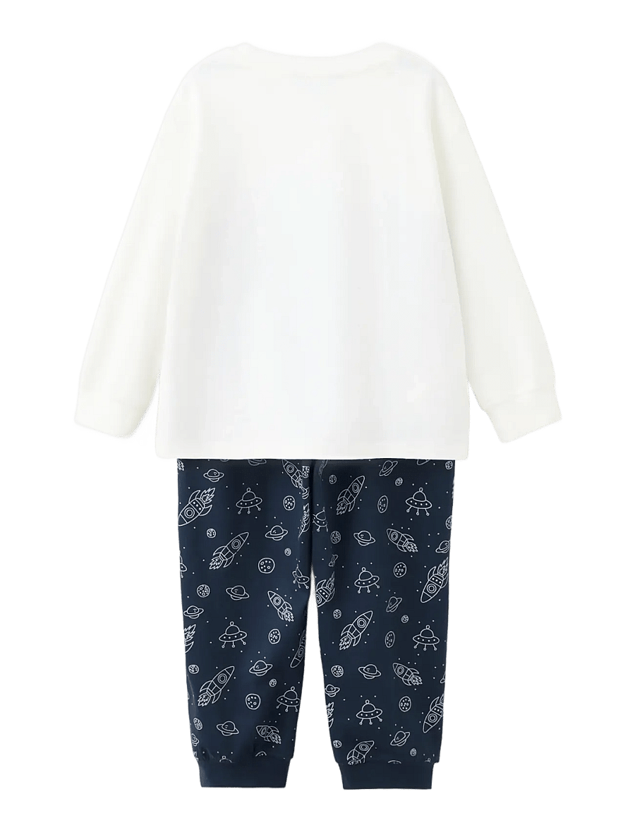 Mango - Space printed long pyjamas - pyjamassæt - navy - 1