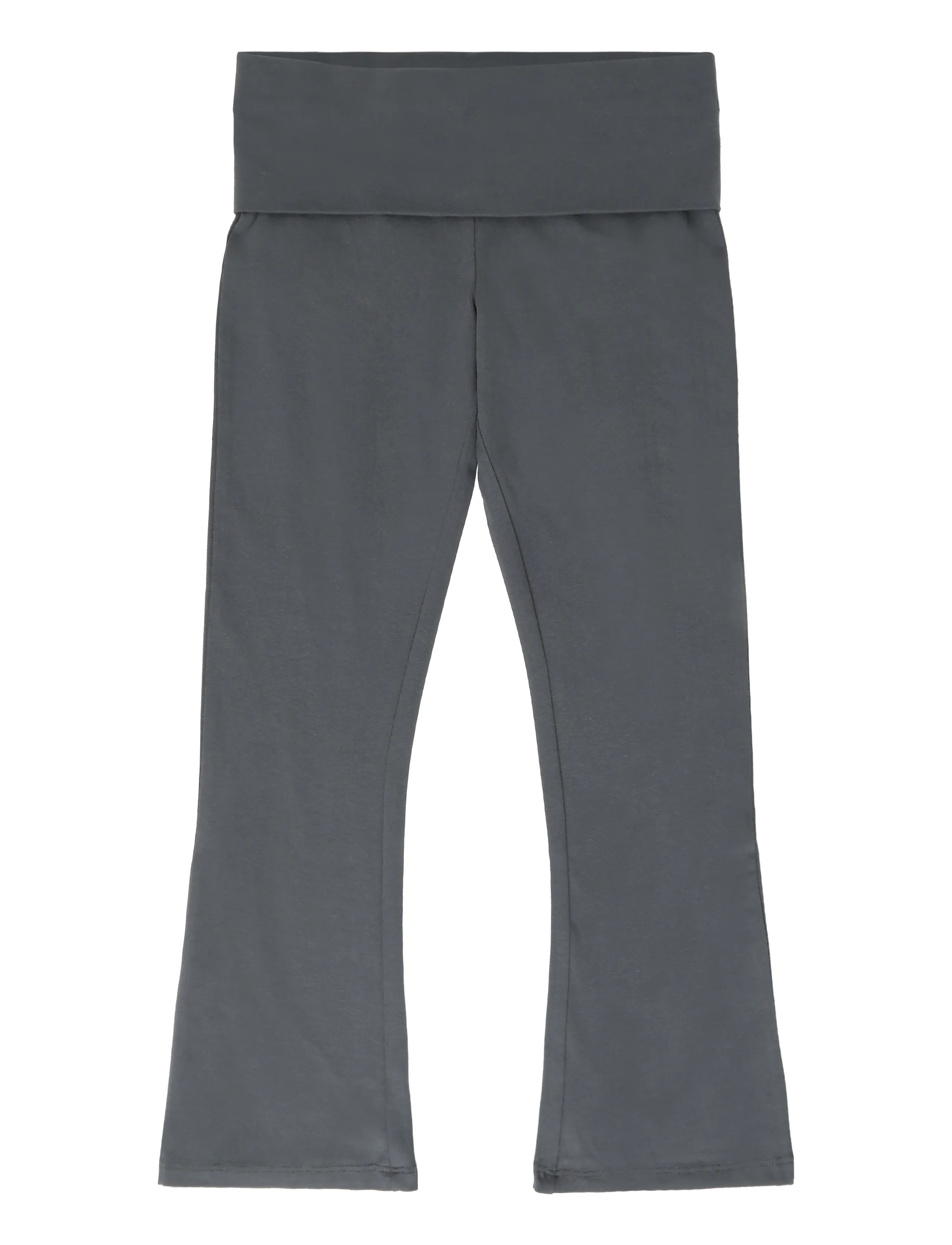 Mango Cotton roll-over waistband leggings - Leggings - CHARCOAL / grey