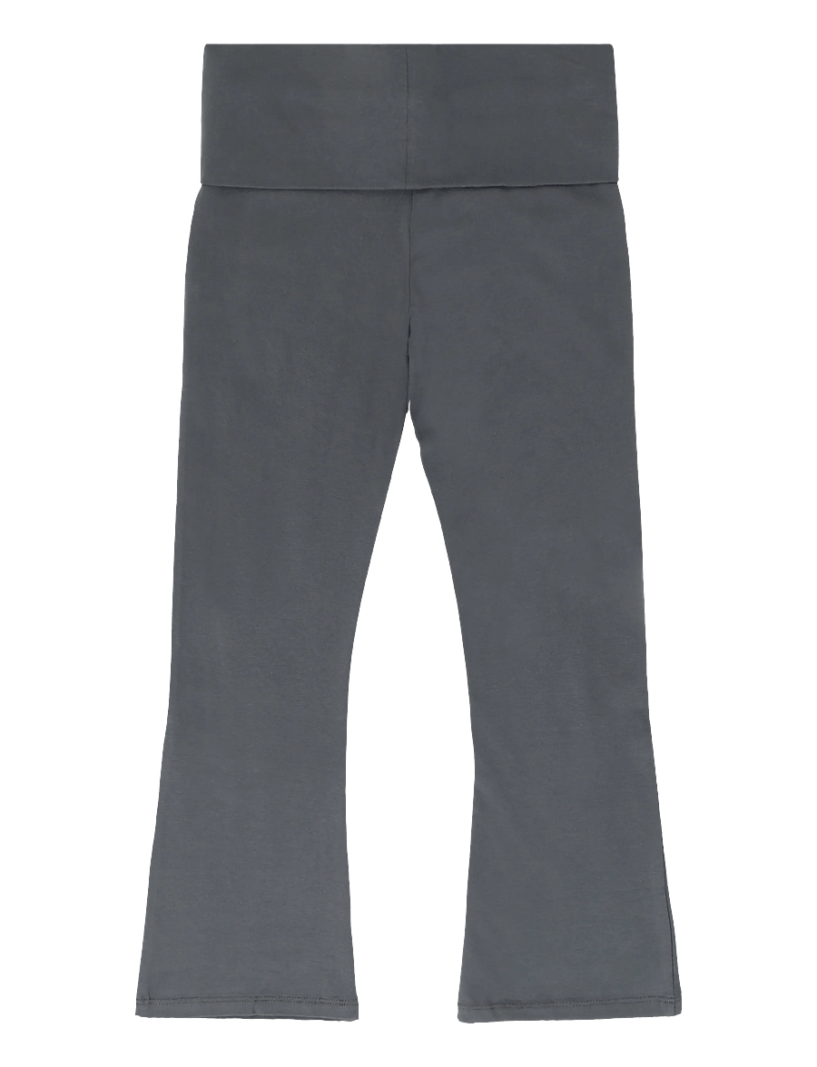 Mango - Cotton roll-over waistband leggings - leggings - charcoal - 1