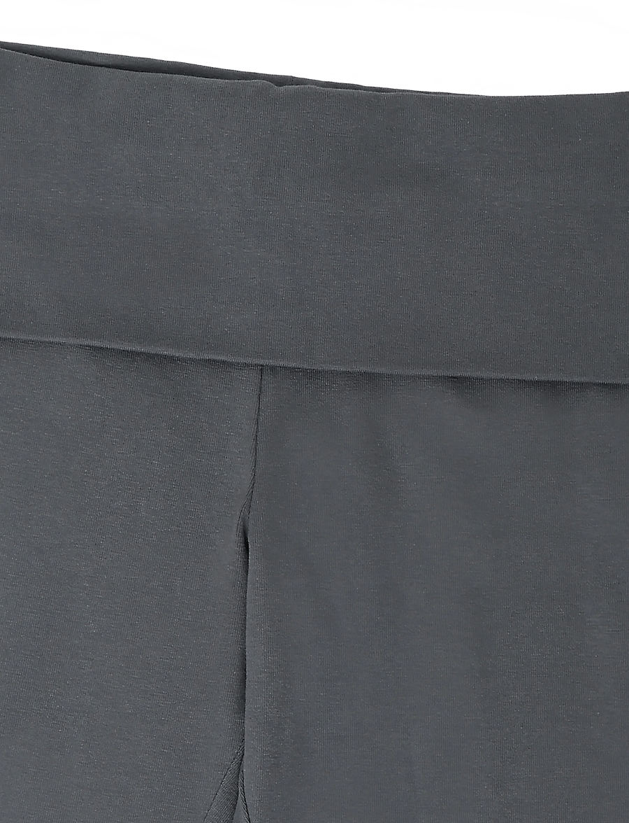 Mango - Cotton roll-over waistband leggings - leggings - charcoal - 2
