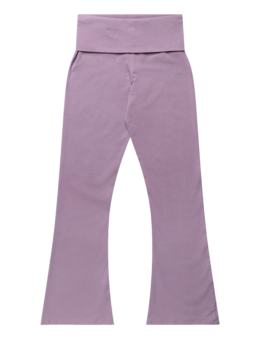 Mango - Cotton roll-over waistband leggings - leggings - medium purple - 0