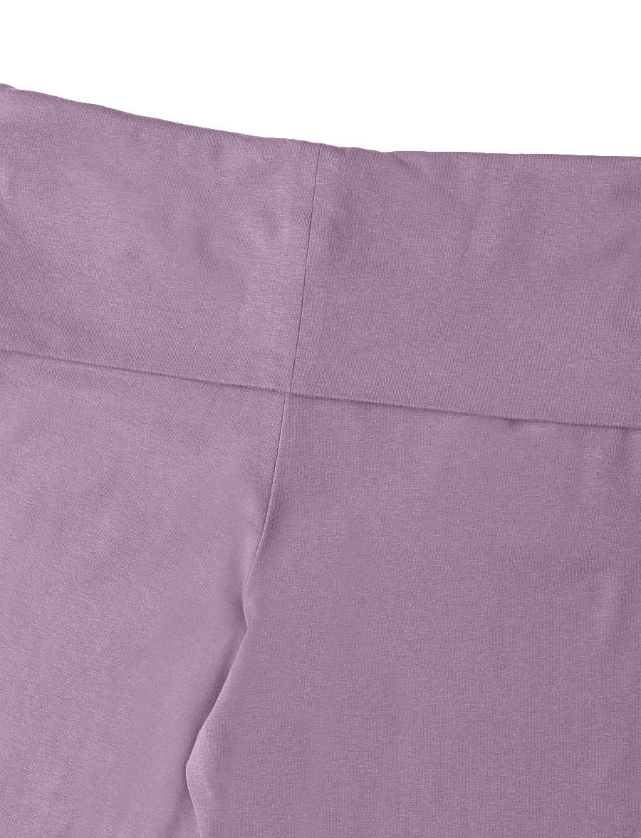 Mango - Cotton roll-over waistband leggings - leggings - medium purple - 2