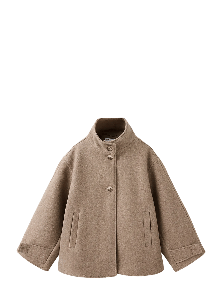 Mango - Funnel neck wool coat - frakker - medium brown - 1