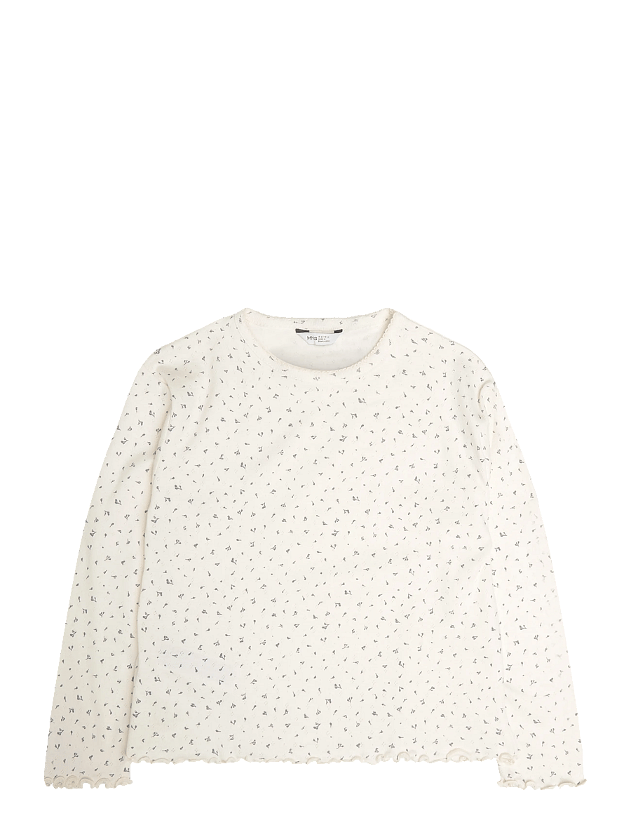 Mango - 100% cotton floral full pyjamas set - pyjamassæt - light beige - 0