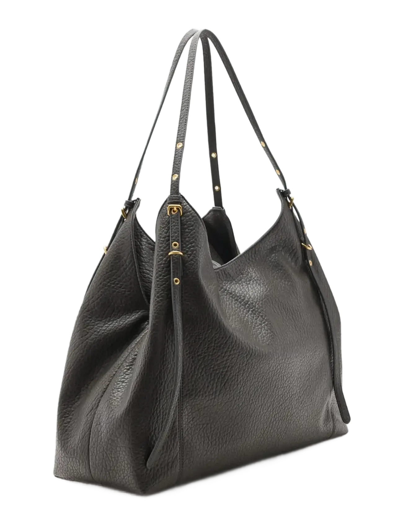 Mango - Large large-buckle bucket bag - bucket bags - grey - 1