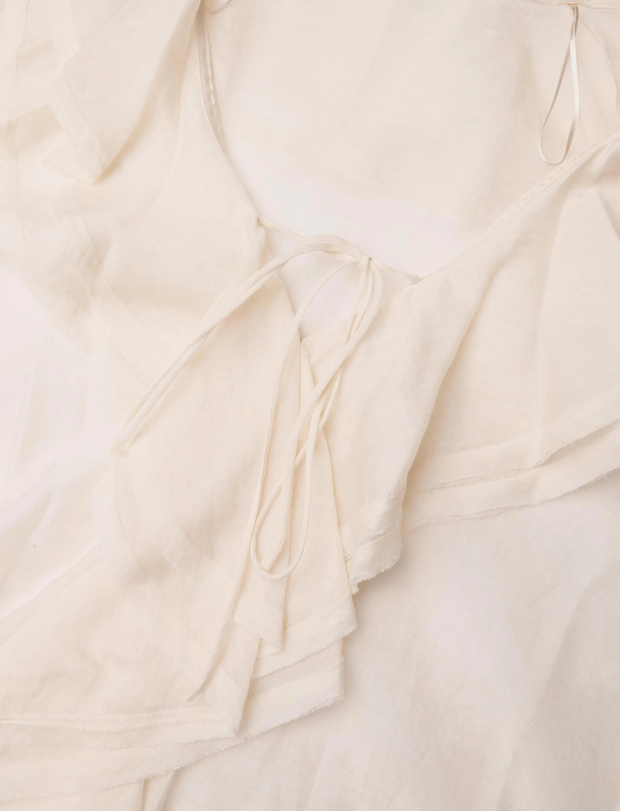 Mango - Ruffled lyocell blouse - langærmede bluser - light beige - 2