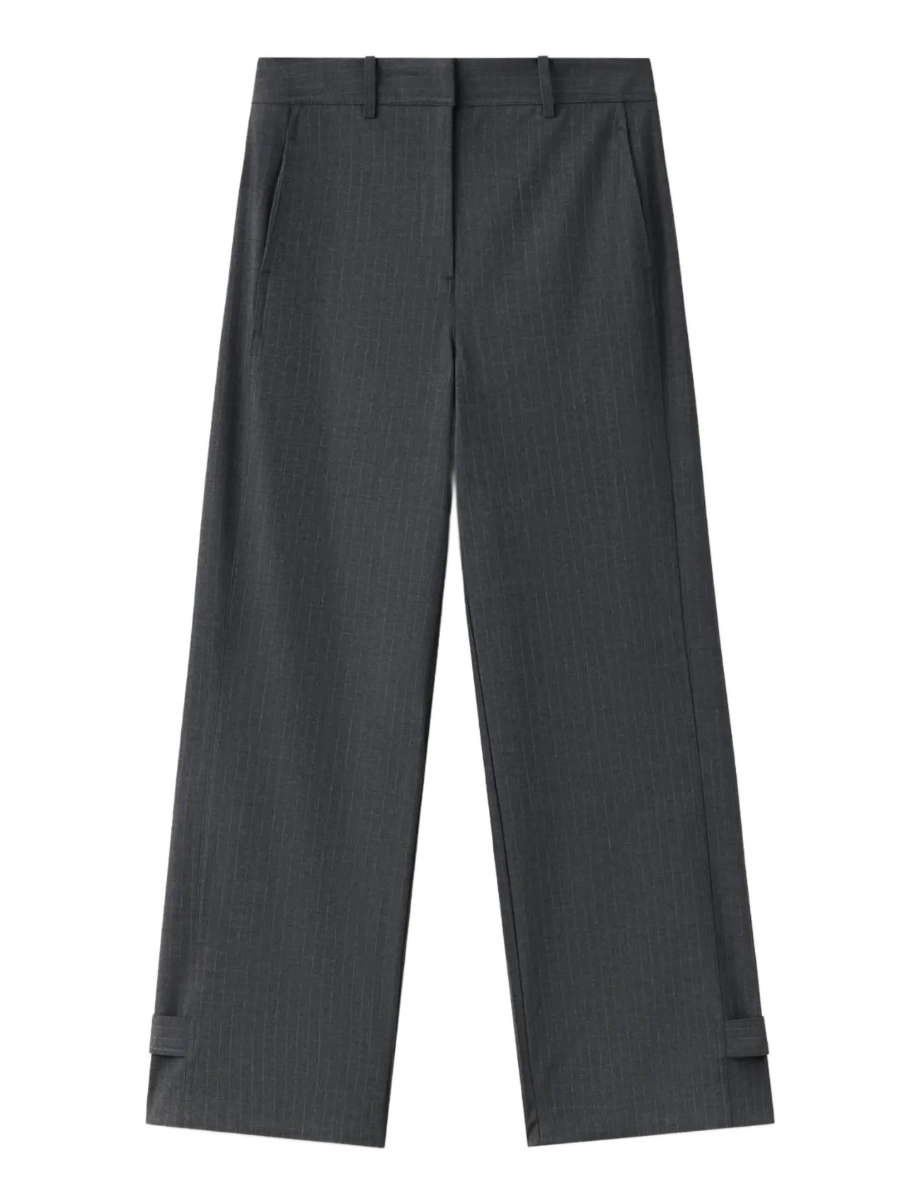 Mango - Pinstripe adjustable hem trousers - grey - 1