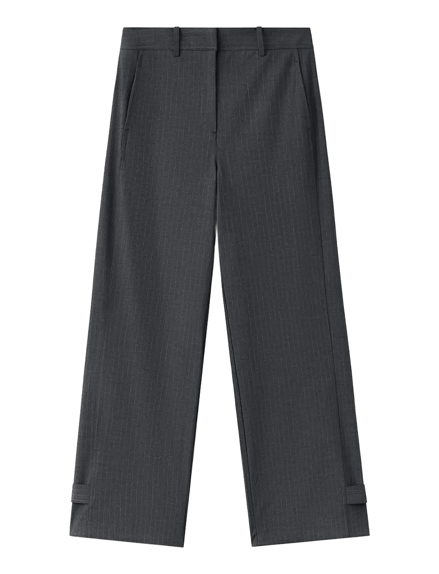 Mango - Pinstripe adjustable hem trousers - grey - 1