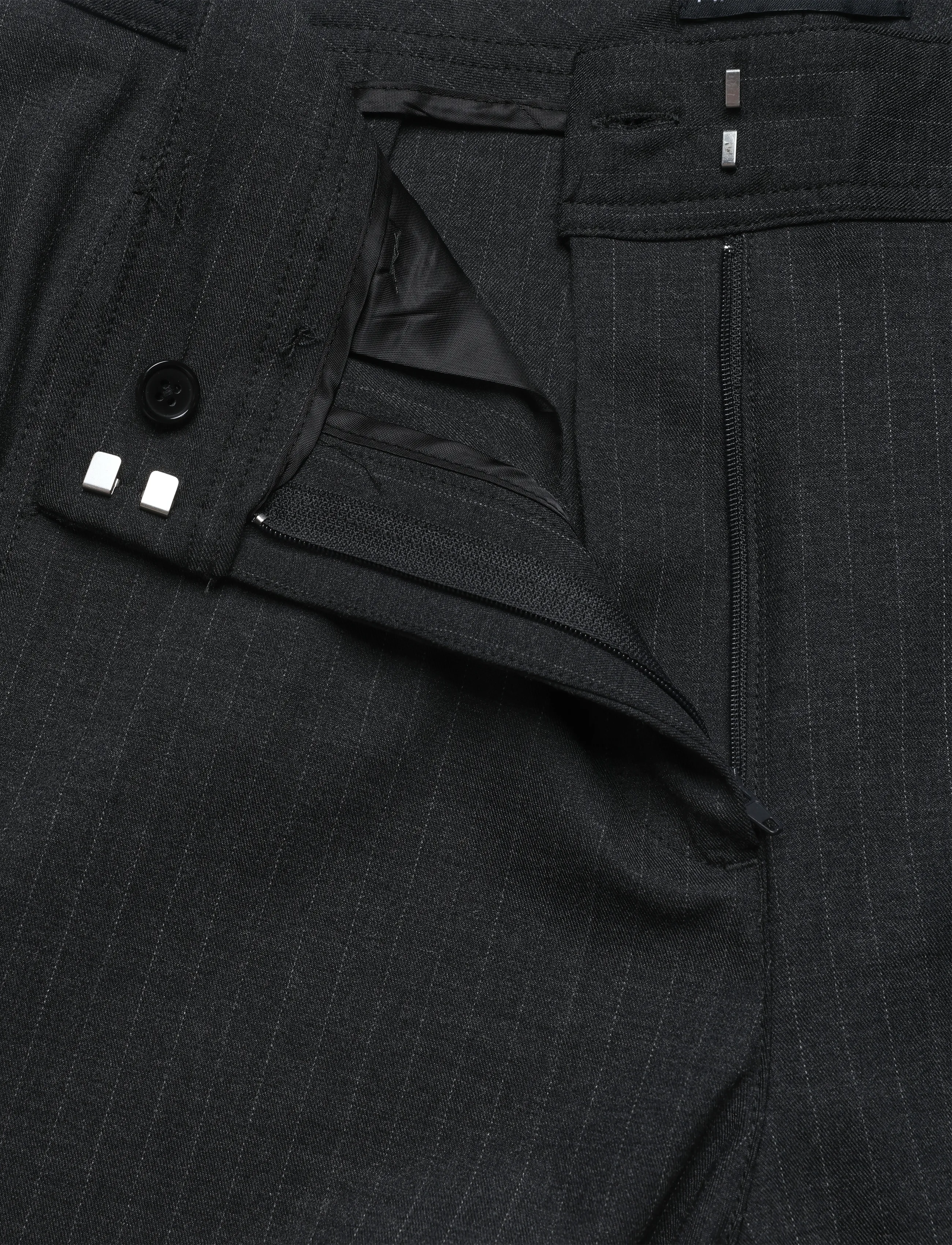 Mango - Adjustable-hem pinstripe trousers - kostymbyxor - grey - 5