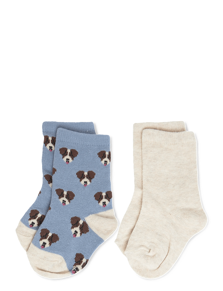 Mango - Pack of 2 puppy socks - babysokker - medium blue - 0