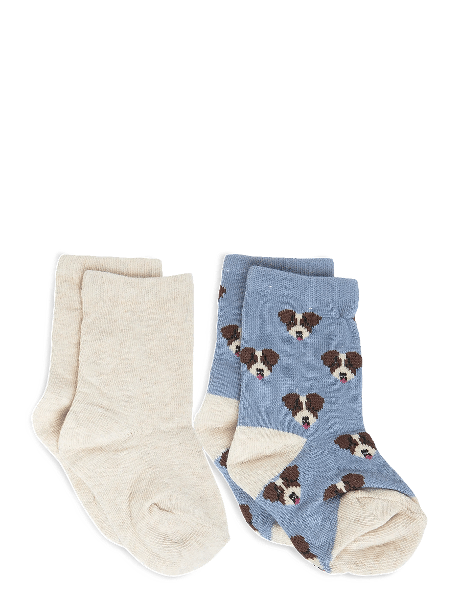 Mango - Pack of 2 puppy socks - babysokker - medium blue - 1