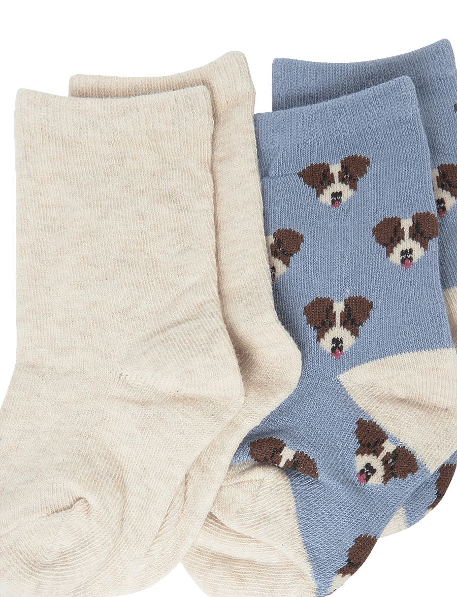 Mango - Pack of 2 puppy socks - babysokker - medium blue - 2