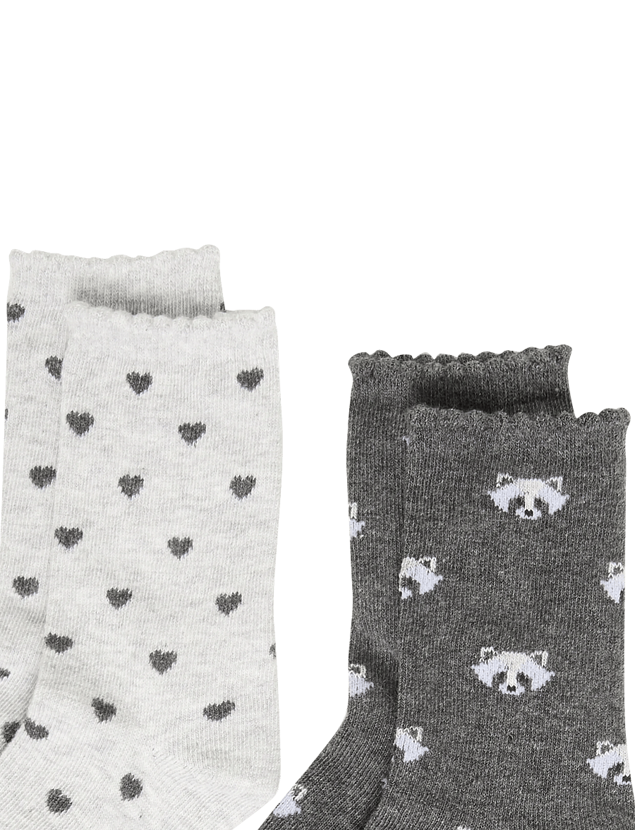 Mango - 2 pack printed socks - babysokker - dark grey - 2