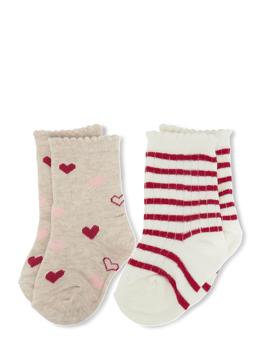 Mango - 2 pack printed socks - babysokker - red - 0