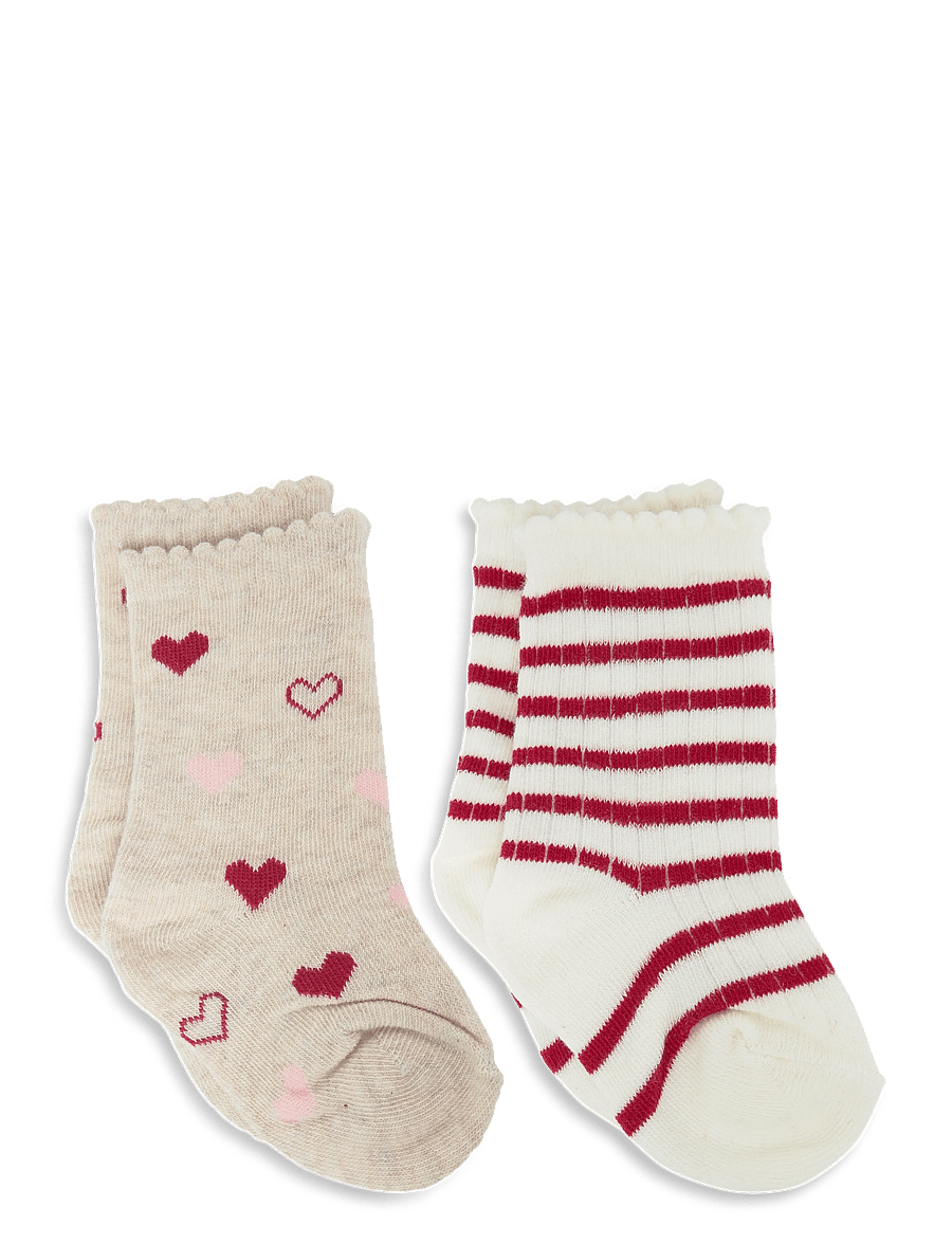 Mango - 2 pack printed socks - babysokker - red - 1