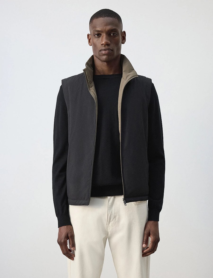 Mango - Reversible water-repellent gilet - västar - black - 0