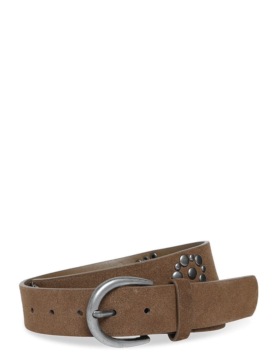 Mango - Stud leather belt - skärp - brown - 0