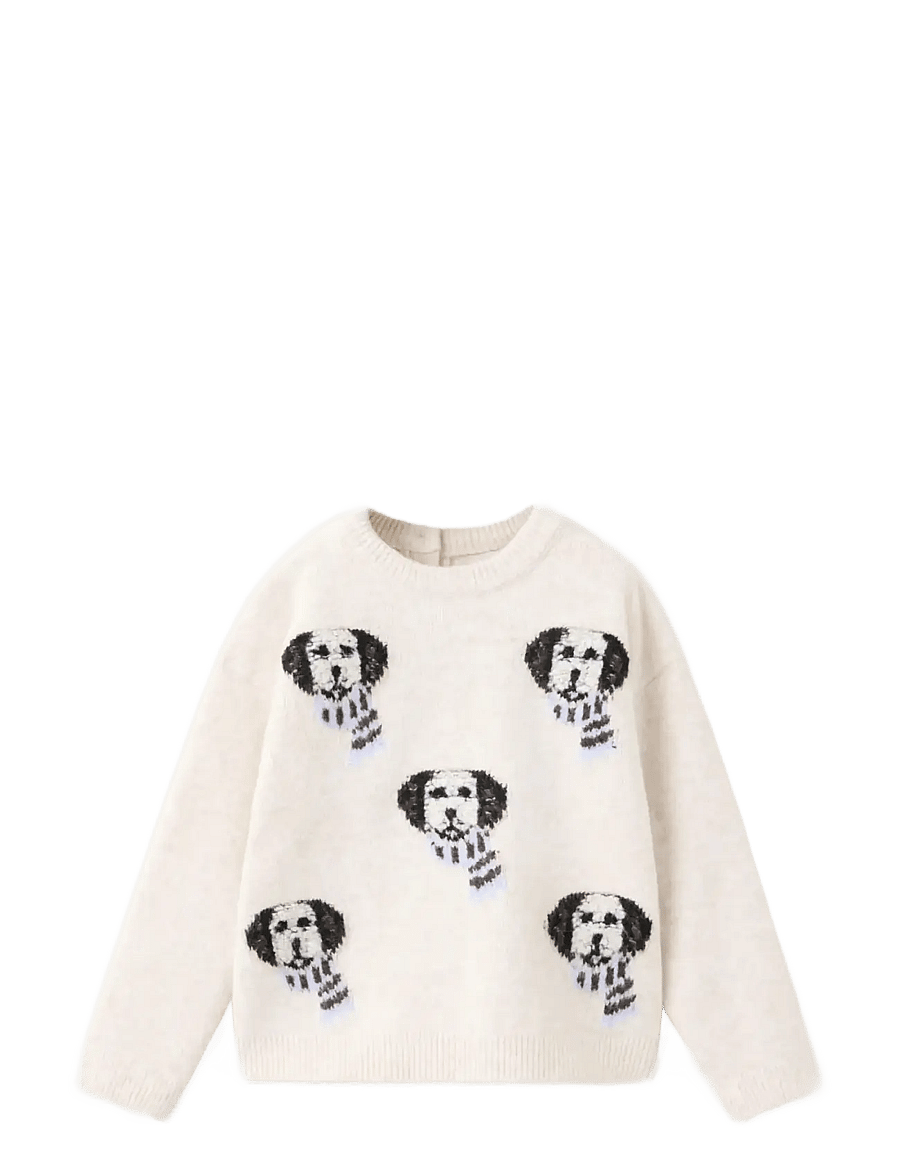 Mango - Printed dog jumper - trøjer - light beige - 0