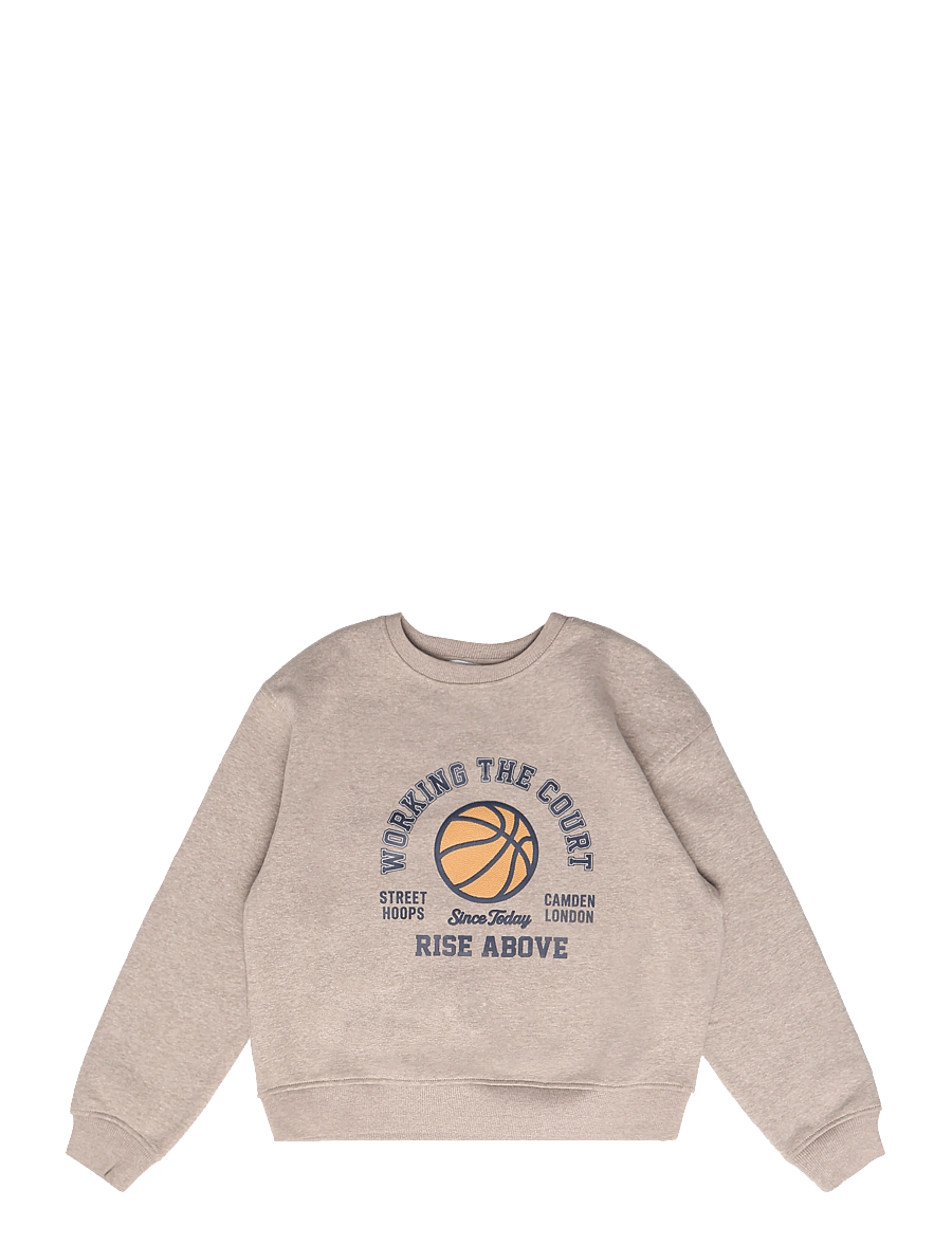 Mango - Printed embossed sweatshirt - sweatshirts - lt pastel brown - 1