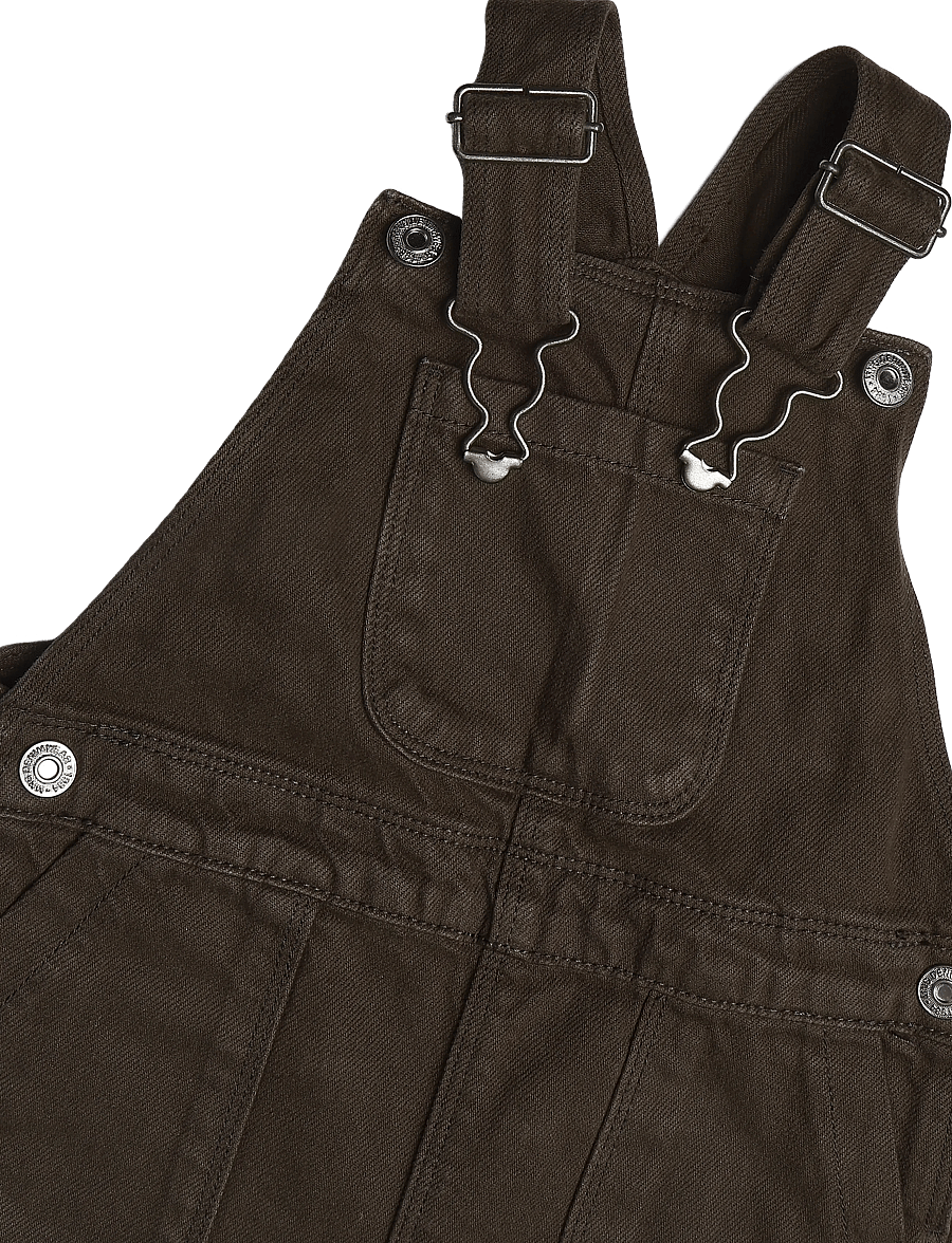 Mango - Denim dungarees with pockets - buksedragter - brown - 2