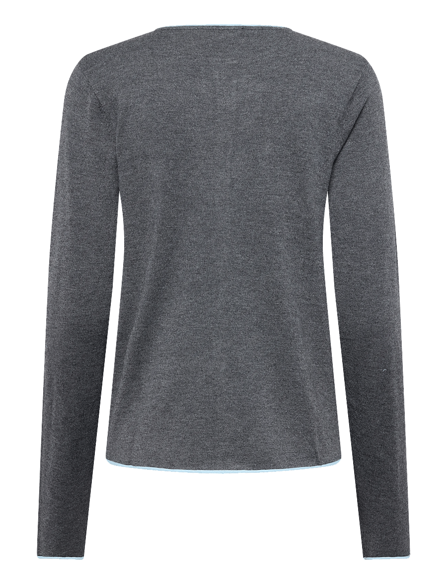 Mango - Contrast trim cardigan - cardigans - grey - 1